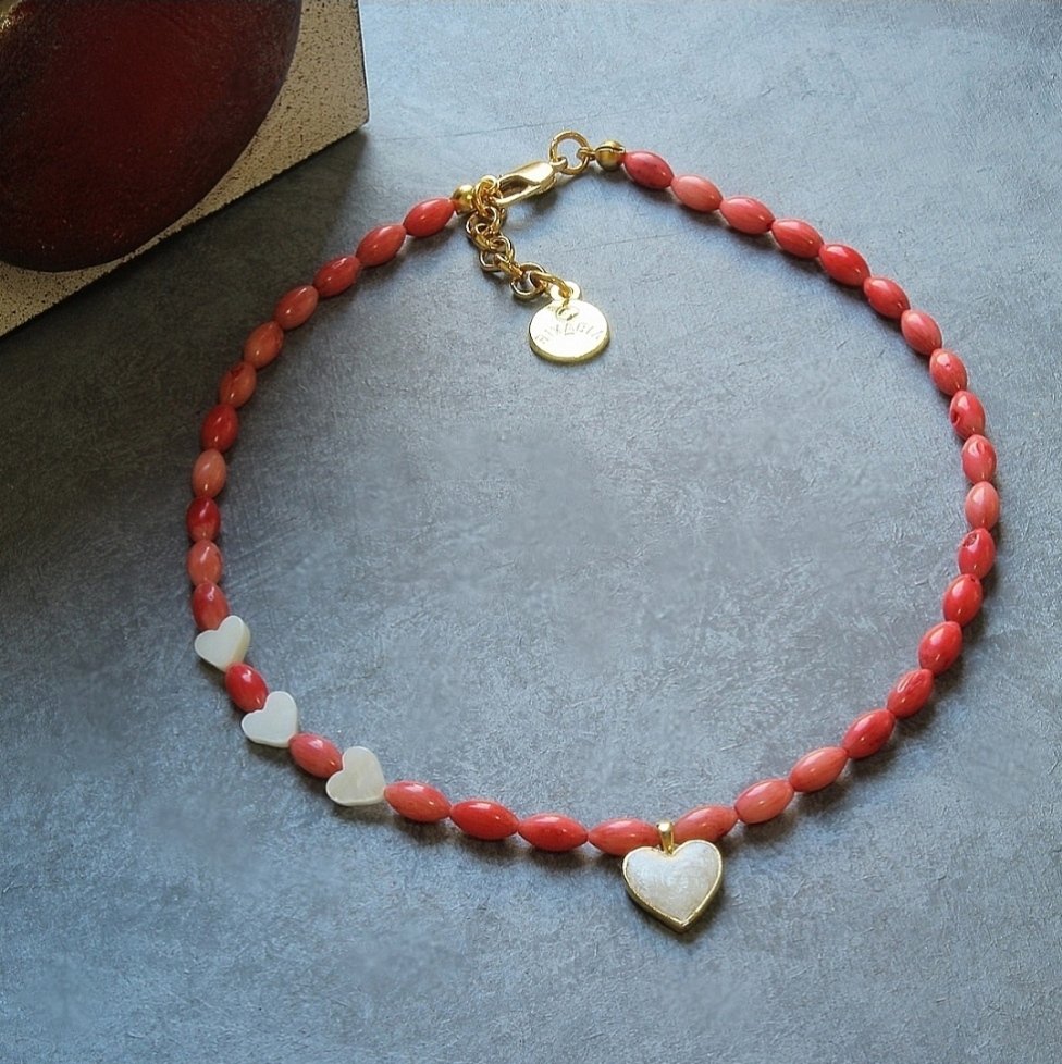 Coral Heart Kolye