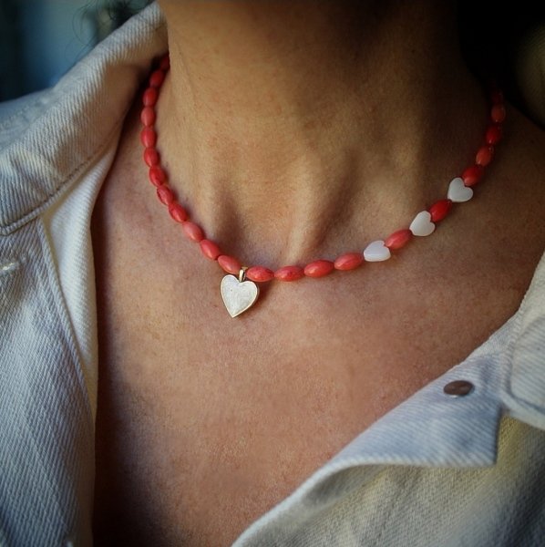 Coral Heart Kolye