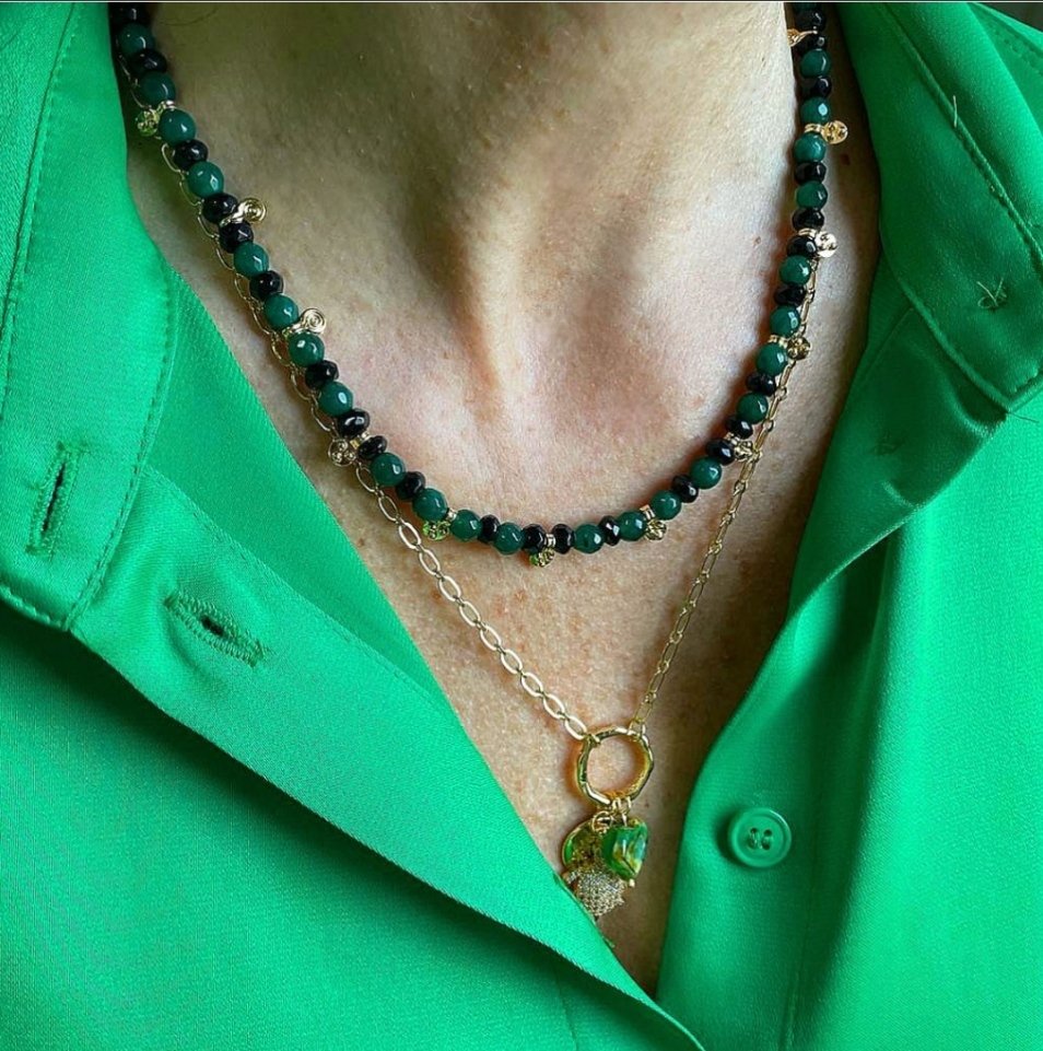 Yeşil Jade Kolye (İkili)