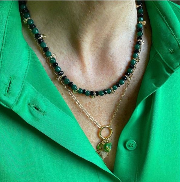 Yeşil Jade Kolye (İkili)