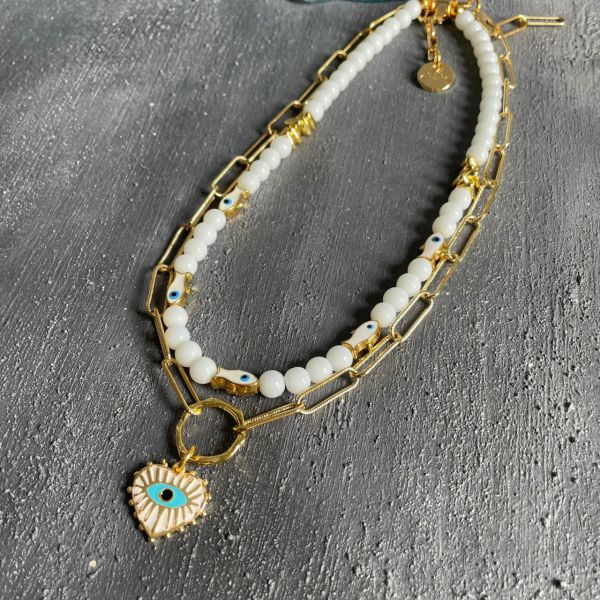 Fish & Jade Kolye (İkili)