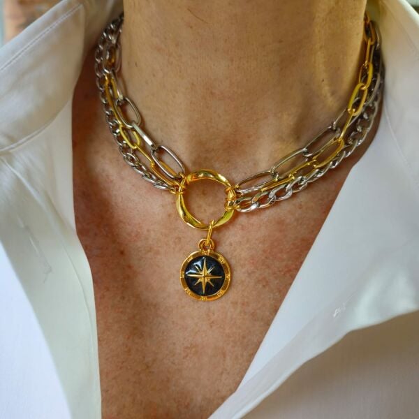 Çift Renkli Choker Kolye